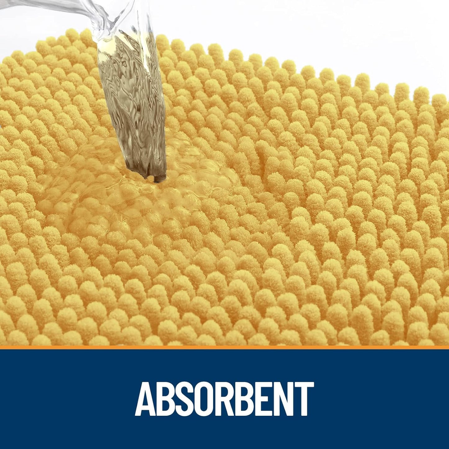 OLANLY Dog Door Mat for Muddy Paws 59x24, Absorbs Moisture and Dirt, Absorbent Non-Slip Washable Doormat, Quick Dry Chenille Mud Mat for Dogs, Entry Indoor Entryway Carpet for Inside Floor, Yellow