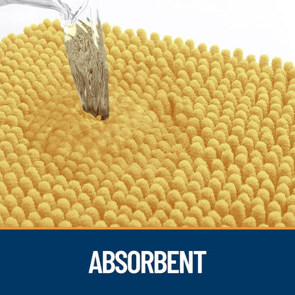 OLANLY Dog Door Mat for Muddy Paws 48x30, Absorbs Moisture and Dirt, Absorbent Non-Slip Washable Doormat, Quick Dry Chenille Mud Mat for Dogs, Entry Indoor Entryway Carpet for Inside Floor, Yellow