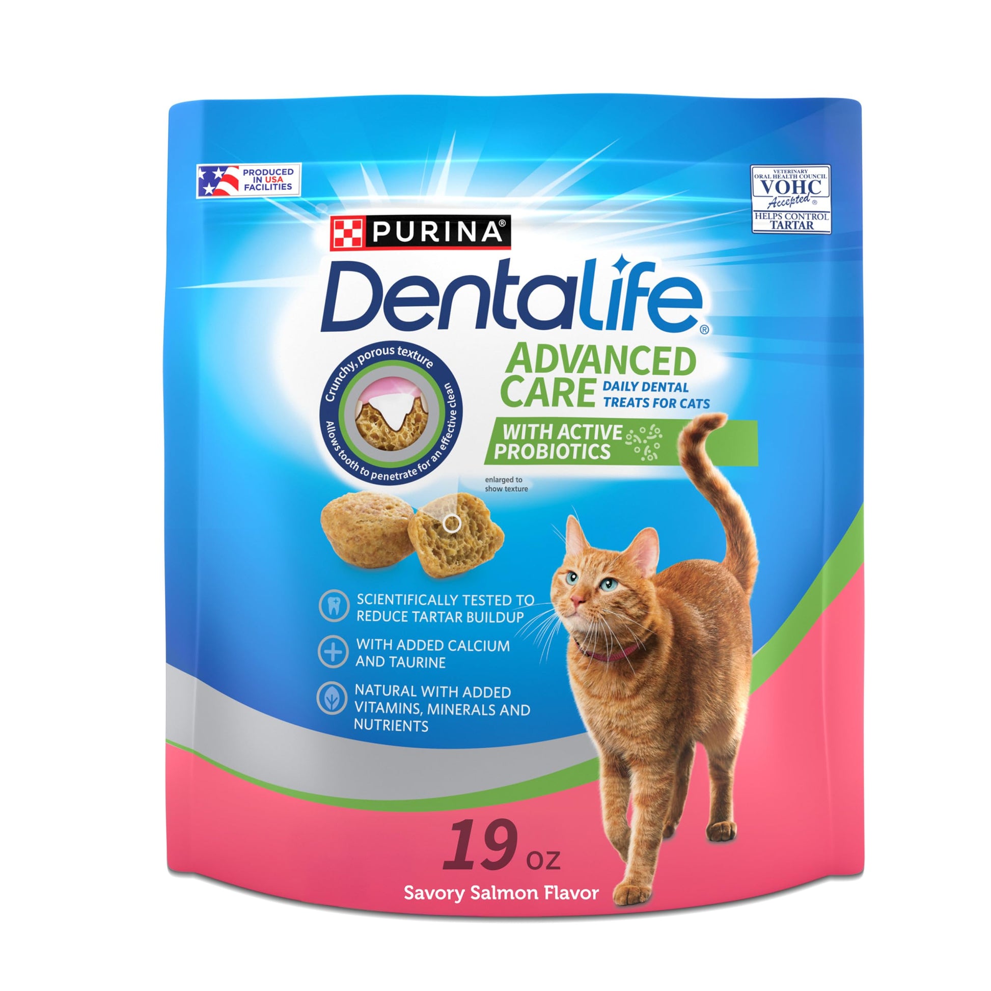 Purina DentaLife Made in USA Facilities Cat Dental. Chosen for real quality, fits naturally into