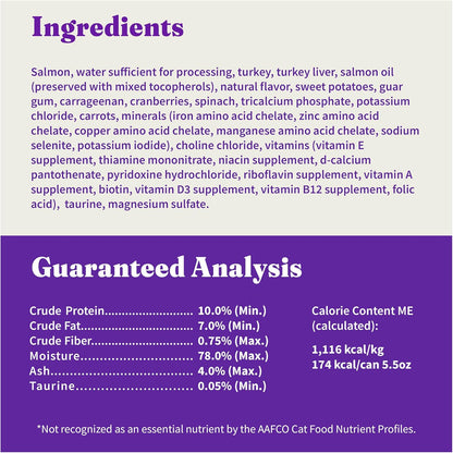 Halo Purely For Pets Halo Indoor Wet Cat Food, Grain Free, Salmon Pate, 5.5 Ounce (Pack of 12)