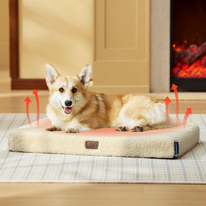 Bedsure Self Warming Dog Bed for Medium Dogs - Orthopedic Waterproof Puppy Beds with Removable Washable Cover, Egg Crate Foam Pet Mat, Suitable for Pet Up to 35 lbs
