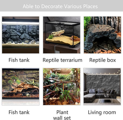 4pcs Rock Terrarium Background,3D Reptile Tank Background Board,Amphibian Stereo Backdrop Wall,Lizard Snake Gecko Spider Chameleon Turtle Fish pet silo Background Decorative Panel