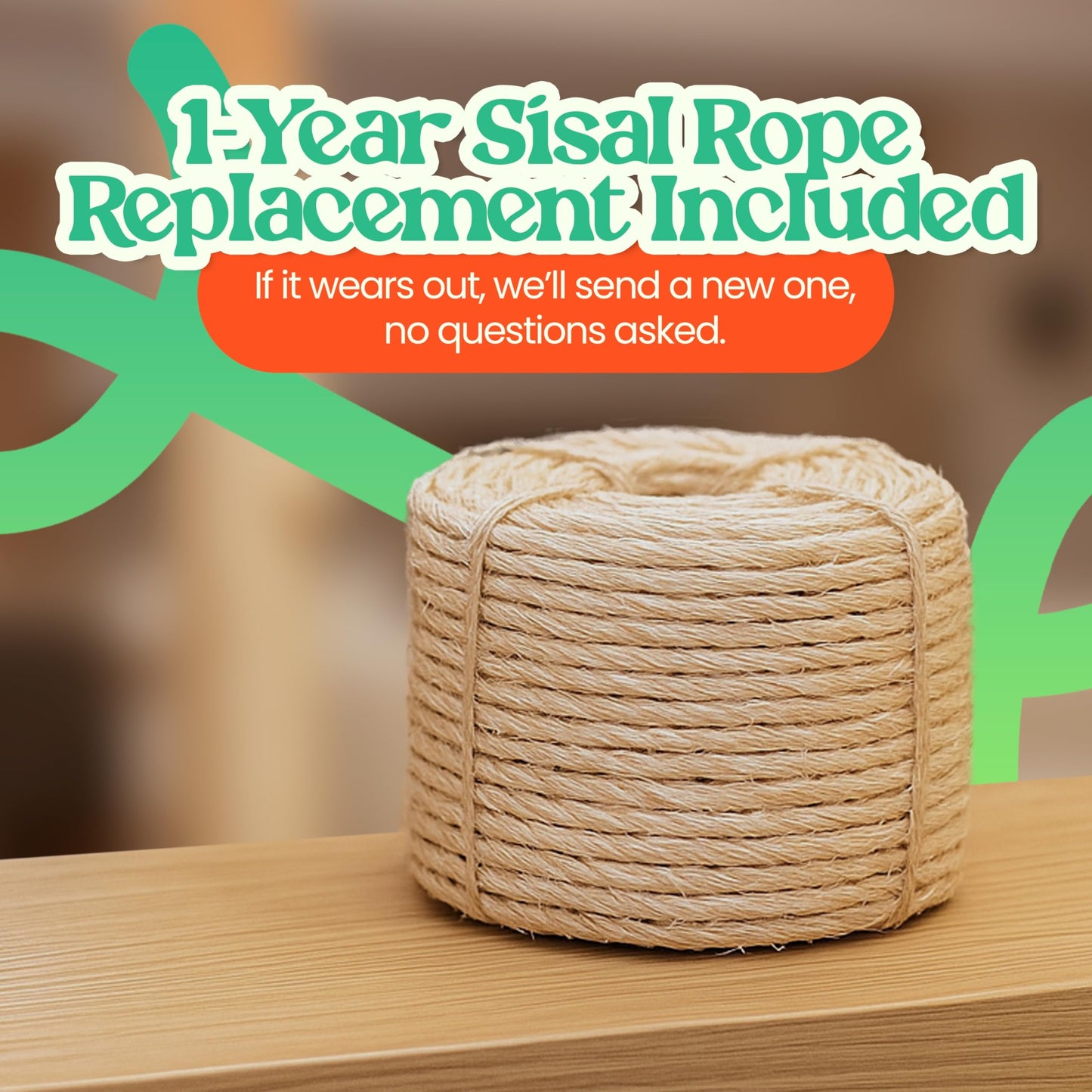 KONELCARE 35" Solid Wood Cat Scratching Post. Chosen for real quality, fits naturally into modern