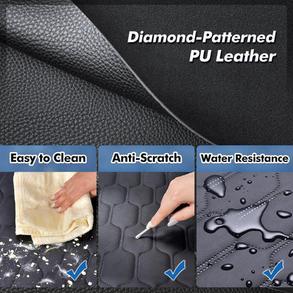 3-in-1 Convertible PU Leather Dog Car Seat Extender & Booster Seat – 400lb Capacity, Waterproof, Hard Bottom, Scratch-Proof Hammock for Cars & SUVs-L