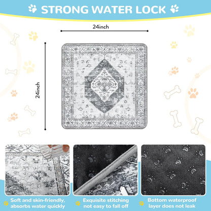 Lahome Super Absorbent & Leakproof Washable Dog Pee Pads - 2 Pack Value Set - Waterproof, Non-Slip Reusable Pads for Puppy Training, Crates & Whelping (24"x24", Gray)