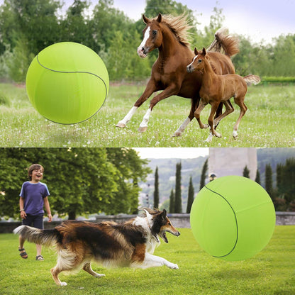 Herding Ball for Dogs & Horses - 25" with Cover Large Green Ball with Pump