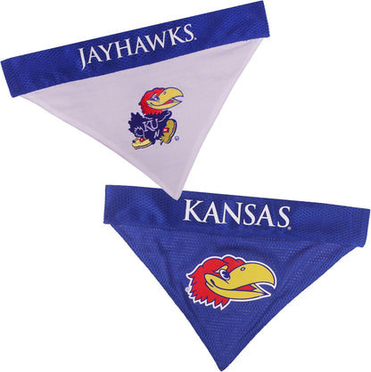 Pets First Collegiate Pet Accessories, Reversible Bandana, Kansas Jayhawks, Large/X-Large