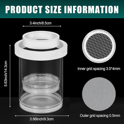 2 Pcs Breeder Box for Fish Tank Aquarium Breeder Separation Net Breeding Box with Suction Cup for Small Fish Shrimp Clownfish Guppy (White,L)