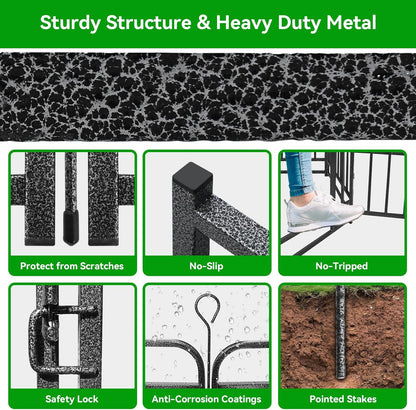 Dog Playpen Outdoor 12 Panels Heavy Duty Dog Fence 47" Height with Thick Pipe Anti-Rust with Doors Portable for RV Camping Yard, Total 27FT, 57 Sq.ft, Snowy Black