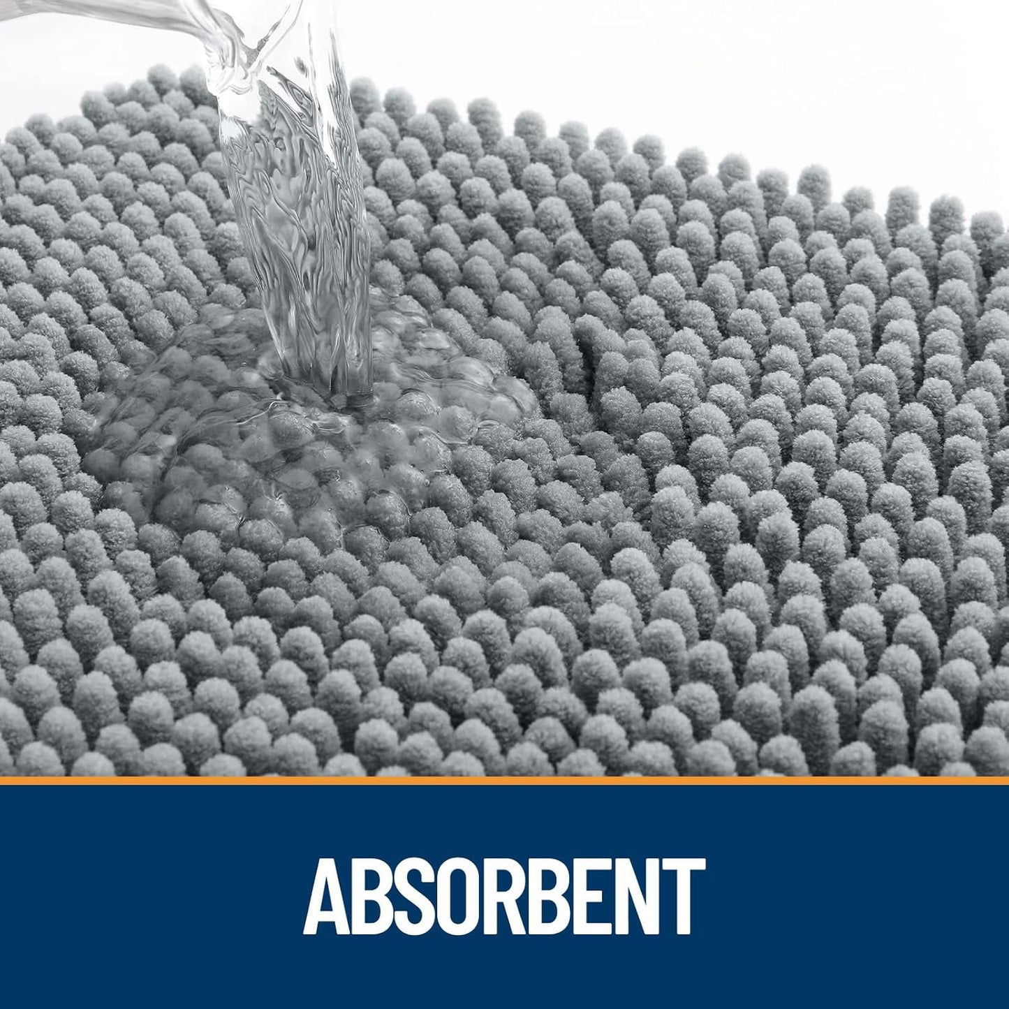 OLANLY Door Mat for Muddy Dog Paws 70x35, Ultra Absorbent Chenille Mud Doormat with Paw Print Design, Non-Slip Washable Doormat for Indoor Entryway, Quick-Dry Pet Bed Mats for Dirty Dogs, Grey