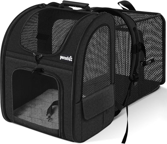 Pecute Cat Carrier Backpacks, Expandable Cat Backpack with Breathable Mesh, Pet Carrier Backpack