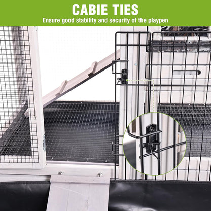 Bunny Playpen Indoor & Outdoor, Rabbit Playpen with Waterproof Liner, Extension Guinea Pig Cages for Small Animals (Playpen Only)