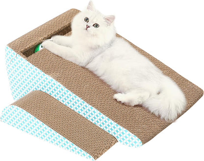 Slope Cut Ball Cat Scraper Combination - Durable Cat Leisure Bed - Indoor Scraper and Play House - Corrugated Toy Cat Birthday - 17.1L*7.4W*6.5H