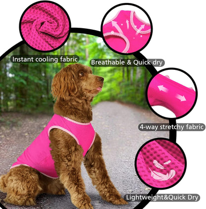 2 Pack Cooling Shirts for Dogs, Breathable Lightweight Dog Shirts for Small Dogs Girl, Sleeveless Sun Protection Shirt for Dog&Cat Puppy Vest Pet Apparel P23ST00601M