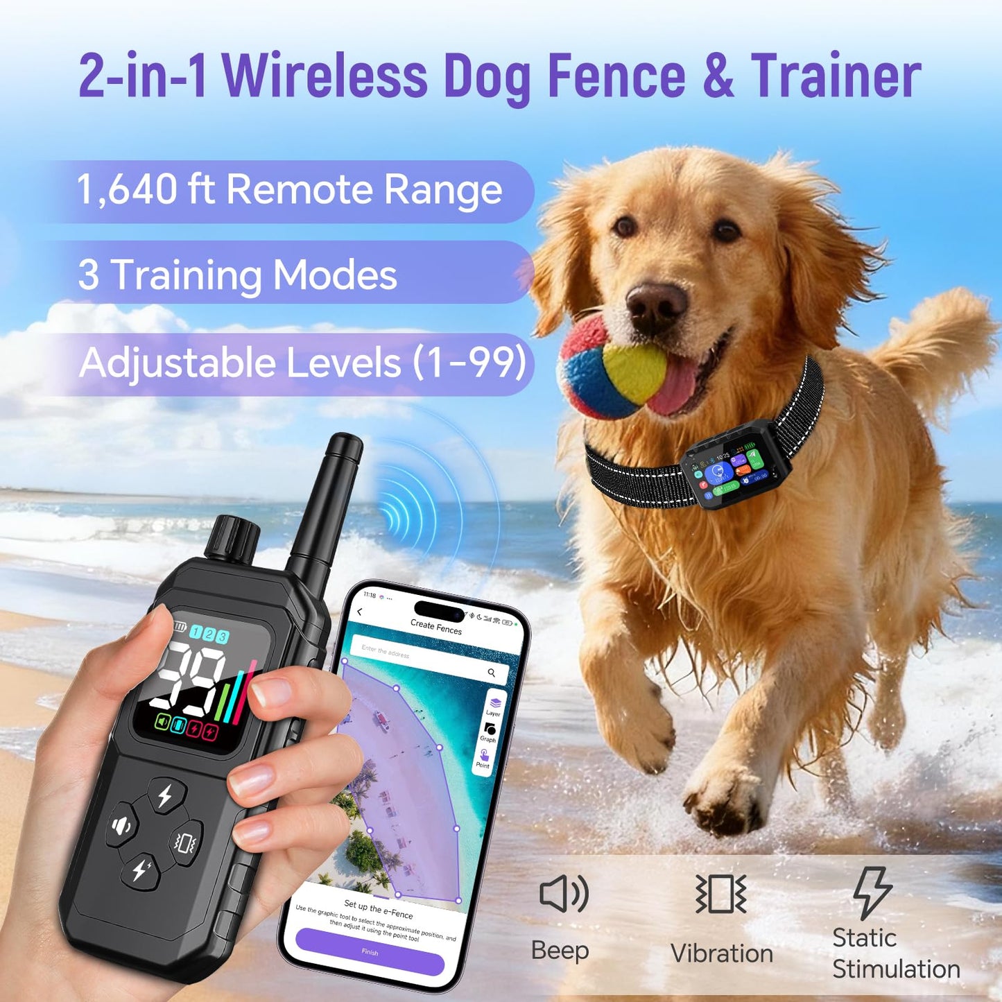 RAINLEOTI GPS Wireless Dog Fence & Remote Training. Chosen for real quality, fits naturally into