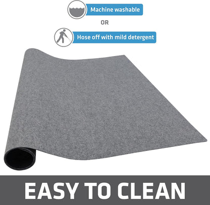 Drymate Dog Crate Mat Liner, Absorbs Urine, Waterproof, Non-Slip, Washable Puppy Pee Pad for Kennel Training - Use Under Pet Cage to Protect Floors, Thin Cut to Fit Design (USA Made) (LGrey)(29"x50")