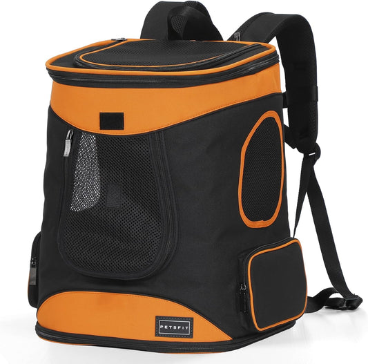 Petsfit Dog Backpack Carrier with Upgrade Waist Cushion Design to Better Fit The Waist, Suitable