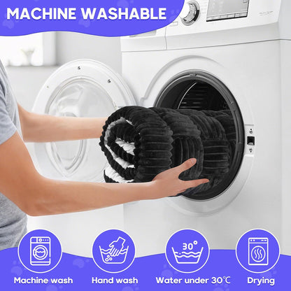 Dog Car Bed Mat, Non-Slip Backseat Extender Pet Blanket, Plaid Dog Bed for SUVs, Sedans & Trucks, Chew-Resistant Travel Pad for Dogs, Easy Clean & Scratch-Proof & Comfort (50"x24.6") Black