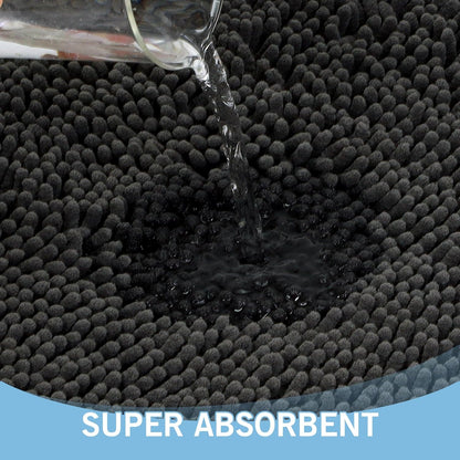 Amyracel Dirt Trapping Door Mat, 36" x 48" Large Absorbent Dog Door Mat for Muddy Paws, Quick Dry Non Slip Chenille Mud Mat for Dogs, Machine Washable Entry Indoor Entryway Rug for Inside Floor