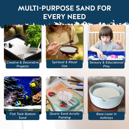 White Sand - Fine Sand for Zen Garden, Resin Incense Burner, Smudge Bowl, Ritual Incense, Cast Iron Cauldron, Unity Ceremony, Sensory Bin Table, Mandalas, Crafts by Alternative Imagination (1 Pound)