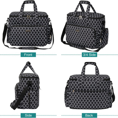 BAGLHER Dog Travel Bag, Pet Travel Bag (ALL Pet Travel Supplies), With 2 Pet Food Containers and 2 Collapsible Silicone Bowls; Essential Kits for Pet Travel DLblack