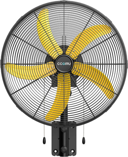 5000 CFM 20" Wall Fan Oscillating, Professional Industrial Wall Mount Fan with 3 Speed for Warehouse, Factory, Workshops, and Garage, UL Listed