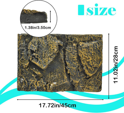 PINVNBY Rock Terrarium Background,3D Bearded Dragon Tank Backgrounds Wall Reptile Stereo Backdrop Amphibian Habitat Climbing Board Decoration Aquarium Background Decor for Reptiles Lizard Fish Frog