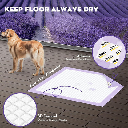 CROCI Dog Pads Extra Large 28x44in, Puppy Pads with Adhesive Tabs Super Absorbent Up to 12 Cups, Disposable (30 Counts)
