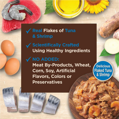 Wellness CORE Tiny Tasters Minced Adult Wet Cat Food, Natural, Protein-Rich, Grain Free, 1.75-Ounce Pouch, 12 Pack, (Tuna & Shrimp)