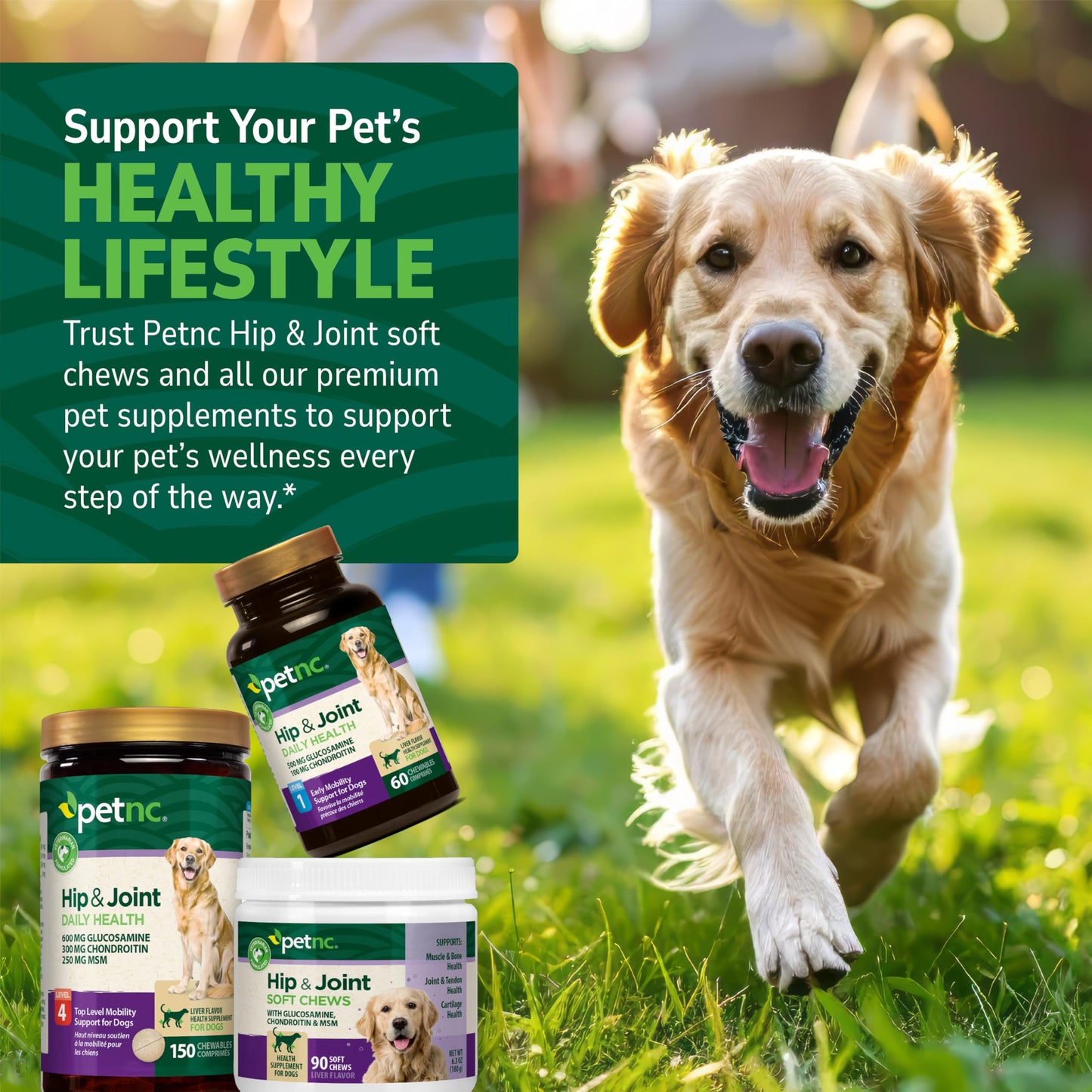 PetNC Natural Care Hip and Joint Soft Chews for Dogs. Chosen for real quality, fits naturally into