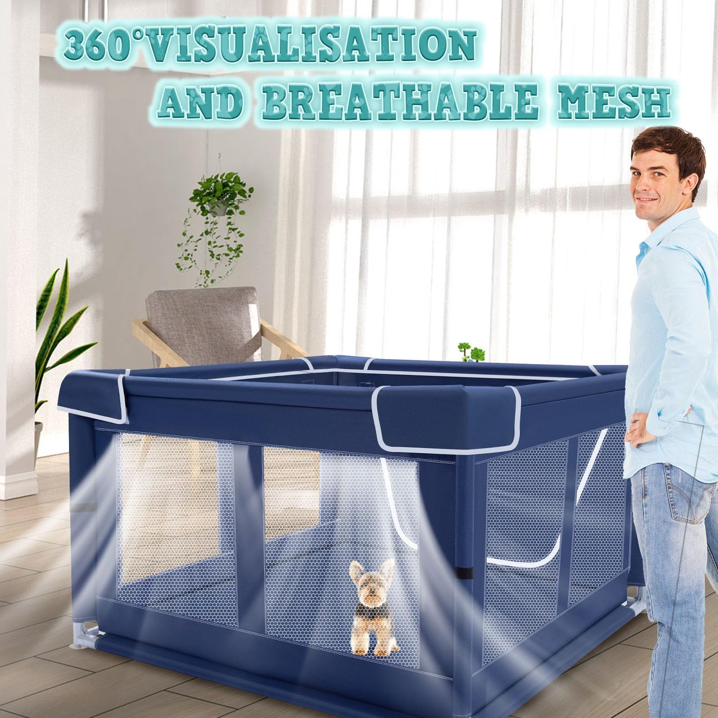XVISHX 42x42 Inches Puppy Playpen with Gate. Chosen for real quality, fits naturally into modern