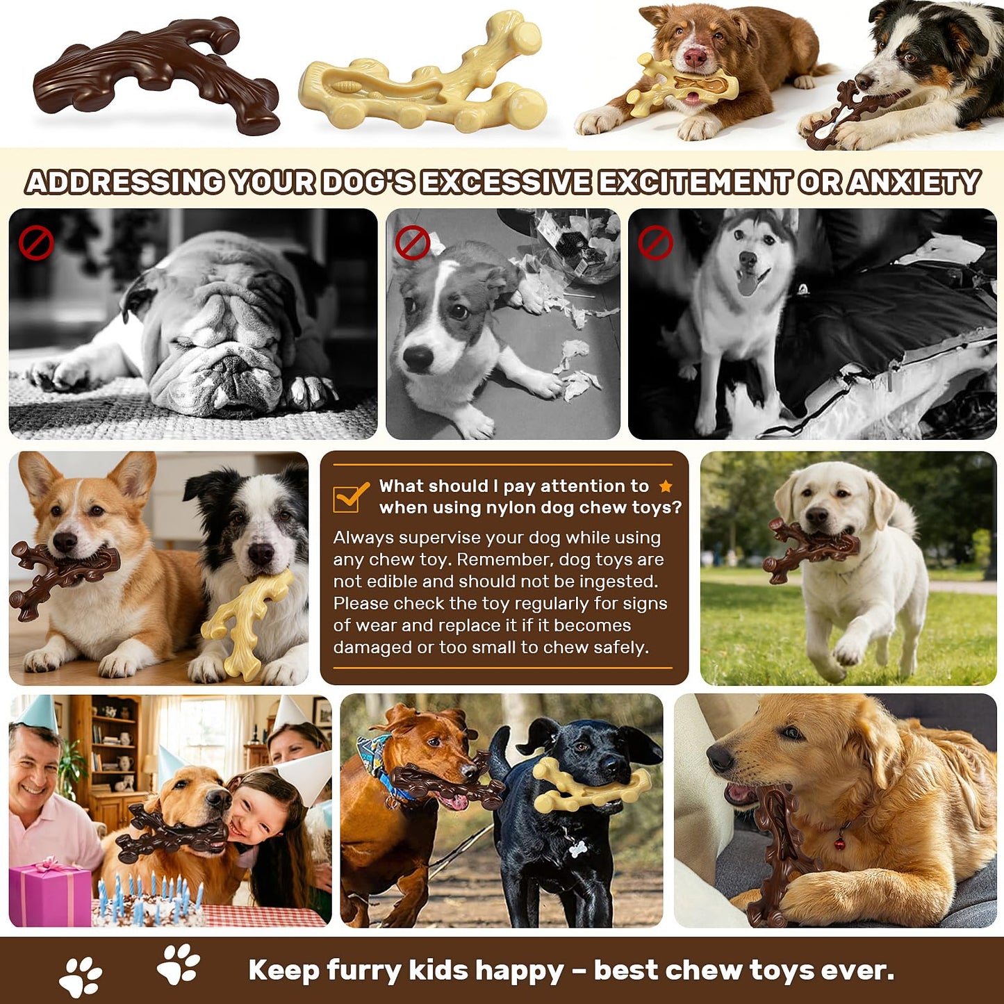 SIHRMIU 2 Pack Dog Chew Toys for Aggressive Chewers. Chosen for real quality, fits naturally into