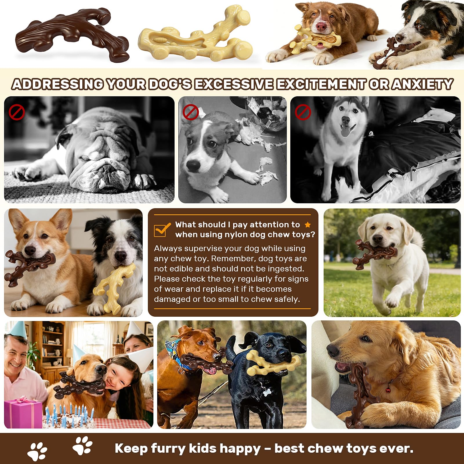 SIHRMIU 2 Pack Dog Chew Toys for Aggressive Chewers. Chosen for real quality, fits naturally into
