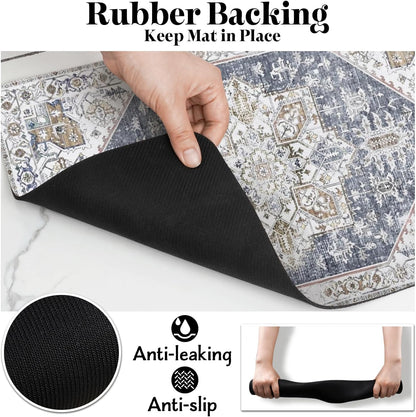 Dog Food Mats for Floors Absorbent, Pet Cat Food Mat - Non Slip Dog Bowl Mats for Food and Water, Eco-Friendly Boho Dog Placemats Feeding Mat Pet Supplies