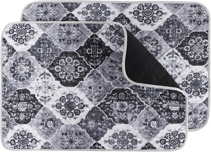 IEUUMLER Washable Pee Pads for Dogs, 2 Pack Reusable Pee Pads for Dogs Non-Slip Grip, Super Absorbent Waterproof Puppy Pads for Potty Training, Playpen, Crate, Whelping Box EU011 Black Grey, 36x31