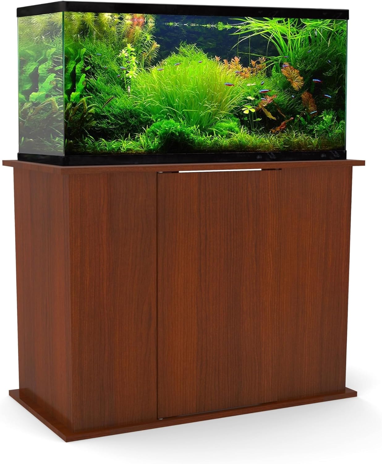 Aquatic Fundamentals AMZ-36501-68, 50-65 Gallon Aquarium Stand with Double Door Storage, Serene Cherry Finish