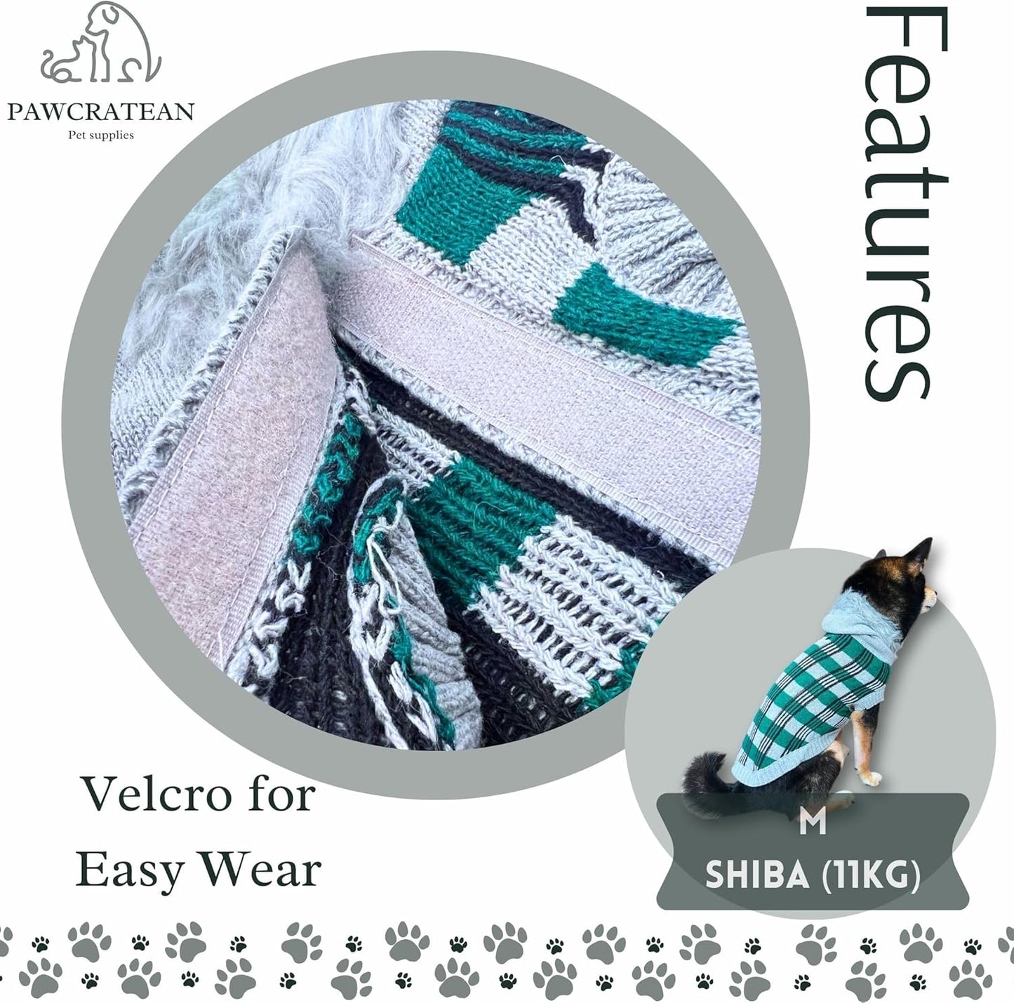 Cute Sweater for Dogs and Cats Soft Flannel Pet Outfit Warm and Cozy Animal Hoodie Small to Large Pet Clothes for Halloween Parties and Everyday Wear (Small, Green Checkered with Hat)