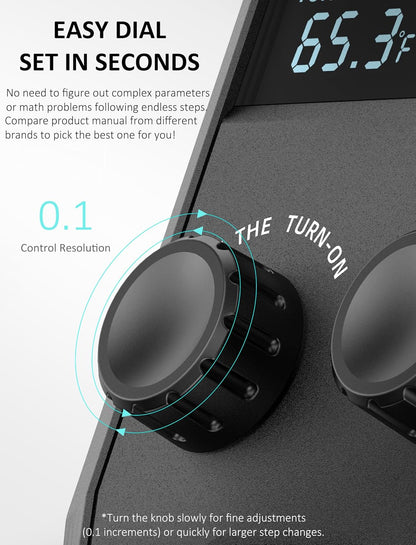 WH2408 Temperature Controller 10A 1200W, Digital Thermostat Controlled Outlet Plug Switch for Reptile Terrarium Greenhouse Homebrew Aquarium Seedling Mat, Heating or Cooling Mode (Pack of 2)