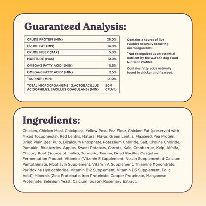 Golden Probiotic Dog Food Dry, Chicken, 4lb Bag, Allergy and Gut-Friendly Adult Kibble for Digestive Health with Cage-Free Chicken, 20 Plant Based Superfoods, Beef and Grain Free