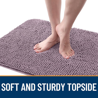 OLANLY Dog Door Mat for Muddy Paws 30x17, Absorbs Moisture and Dirt, Absorbent Non-Slip Washable Doormat, Quick Dry Chenille Mud Mat for Dogs, Entry Indoor Entryway Carpet for Inside Floor, Deep Plum