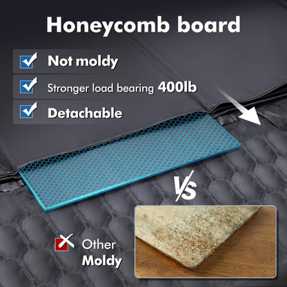 XL 3-in-1 Convertible PU Leather Dog Car Seat Extender & Booster Seat – 400lb Capacity, Waterproof, Hard Bottom, Scratch-Proof Hammock for Cars & SUVs