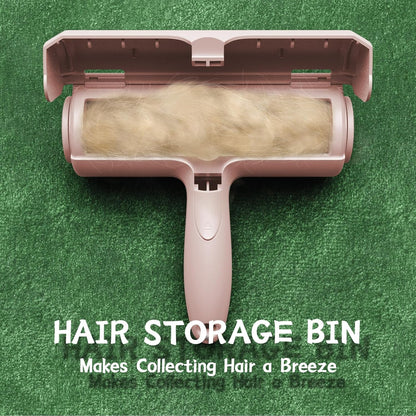 ORDORA Pet Hair Remover for Furniture/Bed, Reusable Dog Hair Remover Roller for Dog & Cat, Self-Cleaning, No Adhesive or Sticky Tape Needed, Perfect Fur Remover for Couch (Champagne Pink)