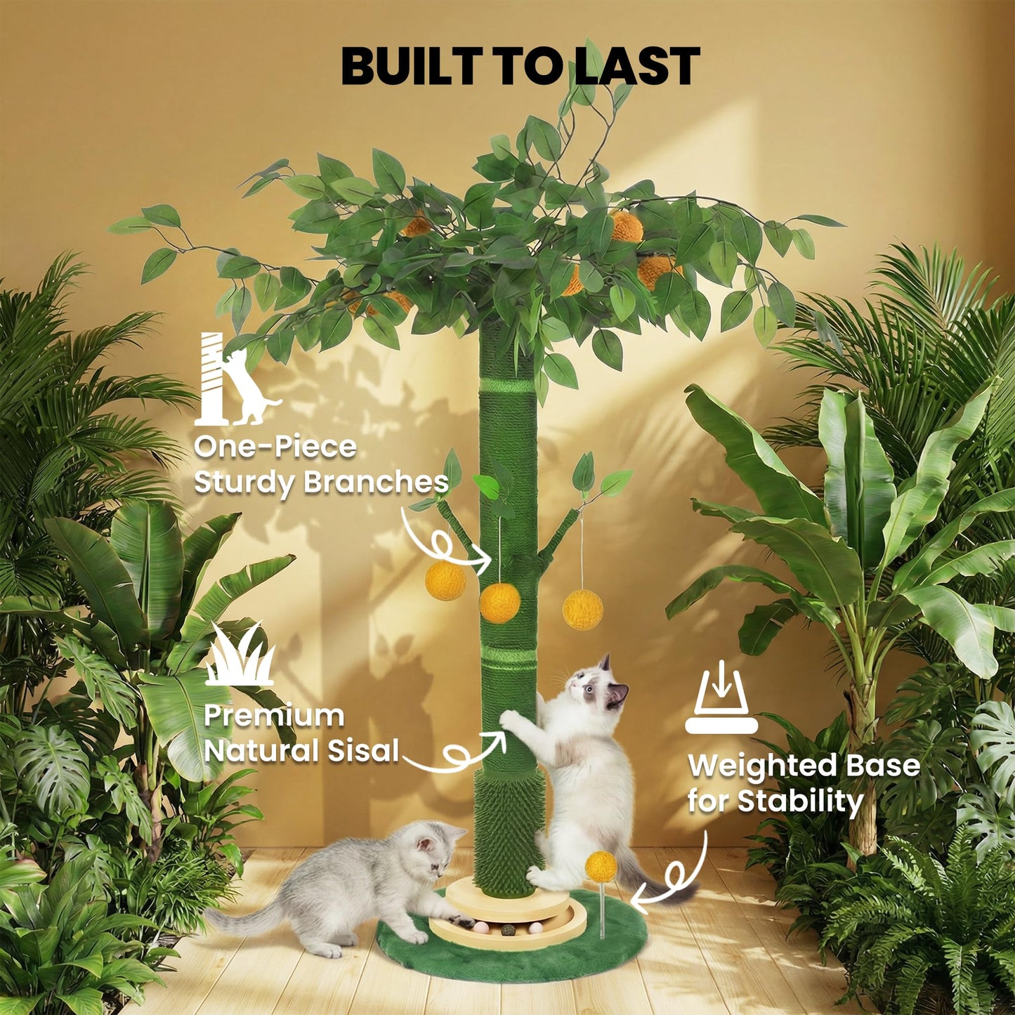 BOLIAN 46" Extra Tall Cat Scratching Post for Large. Chosen for real quality, fits naturally into