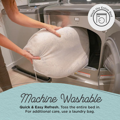 Best Friends by Sheri Original Calming Donut Dog and Cat Bed, Lux Faux Fur, Gray, (23in x 23in) - Anxiety Relief for Pets Up to 25 lbs