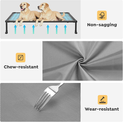 Veehoo Chew Proof Dog Bed, Non-Chewable Cot for Large Dogs, Anti-Scratch Durable Hammock Raised Place for Training Platform, Outdoor Cooling Off Ground, CWC2420ACP