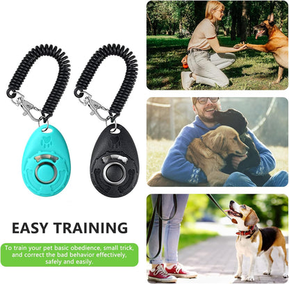 Dog Treat Pouch - 3 Ways to Wear Treat Pouches for Pet Training and 2 Pieces Clicker Taining for Dogs, Dog Training Treat Pouch Bag and Dog Clicker for Training with Waist Belt Shoulder Strap - Paws