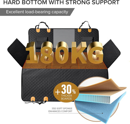 SHARLOVY XL Truck Back Seat Extender for Dogs, Large Hard Bottom Dog Car Seat Cover for Back Seat, Heavy Duty Dog Car Hammock, Waterproof Pet Seat Covers for Trucks, F150, Ram1500 and Large SUV