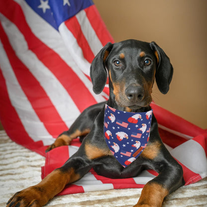 ADOGGYGO American Flag Dog Bandanas, Red Blue Patriotic Eagles USA Flag Scarf, Multi Size, 4th of July Bandana for Extra Large Dogs Pets (X-Large)