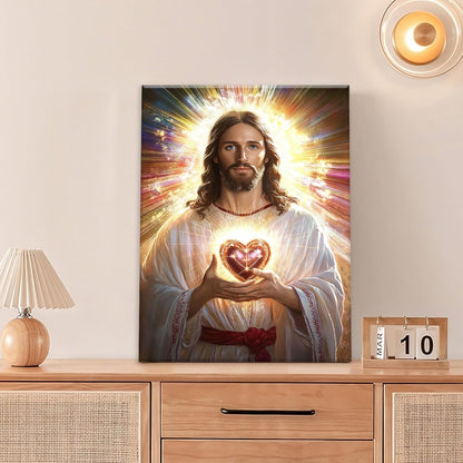 Christian Jesus Wall Art Religion Canvas Wall Decor Prints Framed Painting Jesus Pictures Gifts Artwork for Bathroom Living Dining Church 16"x20"