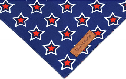 Realeaf American Flag Dog Bandanas 2 Pack, Triangle Reversible 4th of July Pet Scarf for Boy and Girl, Premium Durable Fabric, Patriotic Bandana for Small Medium Large and Extra Large Dogs (Large)